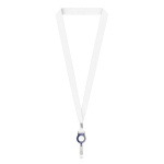 Lanyard porta badge su misura in RPET con dettaglio metallico color blu mare settima vista