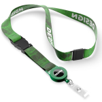 Lanyard per sublimazione su misura con porta badge sganciabile color verde bottiglia