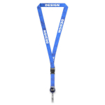 Lanyard per sublimazione su misura con porta badge sganciabile color blu oltremare