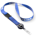 Lanyard per sublimazione su misura con porta badge sganciabile color blu oltremare