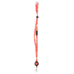 Lanyard regolabile in poliestere sottile con moschettone estensibile color bianco