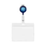 Porta badge retrattile tondo su misura personalizzabile ⌀2 color blu mare