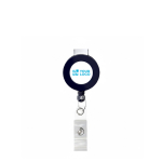 Porta badge retrattile tondo su misura personalizzabile ⌀2 color blu mare vista area di stampa