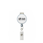 Porta badge retrattile tondo su misura personalizzabile ⌀2.8 color grigio vista area di stampa