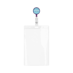 Porta badge retrattile tondo su misura personalizzabile ⌀2.8 color viola