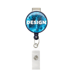 Porta badge retrattile tondo su misura personalizzabile ⌀2.8 color blu oltremare