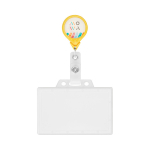 Porta badge su misura retrattile tondo personalizzabile ⌀2.5 color giallo