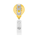 Porta badge su misura retrattile tondo personalizzabile ⌀2.5 color giallo terza vista