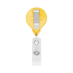 Porta badge su misura retrattile tondo personalizzabile ⌀2.5 color giallo terza vista