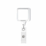 Porta badge su misura retrattile quadrato personalizzabile color bianco settima vista