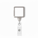Porta badge su misura retrattile quadrato personalizzabile color grigio settima vista