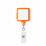 Porta badge su misura retrattile quadrato personalizzabile color arancione settima vista