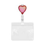 Porta badge retrattile su misura a forma di cuore color rosso