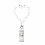 Porta badge retrattile su misura a forma di cuore color bianco settima vista