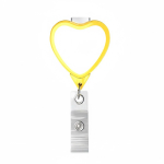 Porta badge retrattile su misura a forma di cuore color giallo settima vista