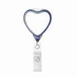 Porta badge retrattile su misura a forma di cuore color blu mare settima vista