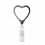 Porta badge retrattile su misura a forma di cuore color blu oltremare settima vista