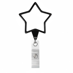 Porta badge retrattile su misura a forma di stella color nero settima vista
