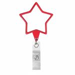 Porta badge retrattile su misura a forma di stella color rosso settima vista