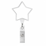 Porta badge retrattile su misura a forma di stella color bianco settima vista