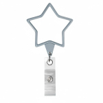 Porta badge retrattile su misura a forma di stella color grigio settima vista