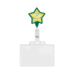 Porta badge retrattile su misura a forma di stella color verde bottiglia