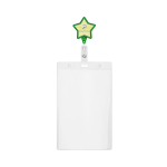 Porta badge retrattile su misura a forma di stella color verde bottiglia
