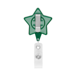 Porta badge retrattile su misura a forma di stella color verde bottiglia terza vista