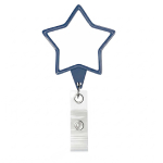 Porta badge retrattile su misura a forma di stella color blu mare settima vista