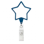 Porta badge retrattile su misura a forma di stella color blu oltremare settima vista