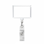 Porta badge retrattile su misura a forma rettangolare color bianco settima vista