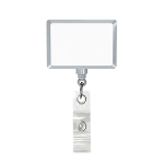 Porta badge retrattile su misura a forma rettangolare color grigio settima vista