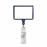 Porta badge retrattile su misura a forma rettangolare color blu mare settima vista
