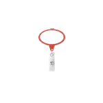 Porta badge retrattile su misura a forma ovale color rosso settima vista
