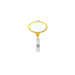 Porta badge retrattile su misura a forma ovale color giallo settima vista