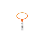 Porta badge retrattile su misura a forma ovale color arancione settima vista