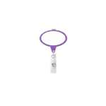 Porta badge retrattile su misura a forma ovale color viola settima vista
