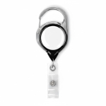 Porta badge retrattile su misura tondo con moschettone color nero settima vista