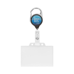 Porta badge retrattile su misura tondo con moschettone color nero