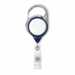 Porta badge retrattile su misura tondo con moschettone color blu oltremare settima vista