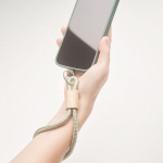 Cordino corto per smartphone su misura con dettaglio in bambù color bianco