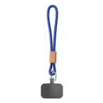 Cordino corto per smartphone su misura con dettaglio in bambù color blu reale settima vista