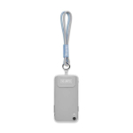Doppio cordino smartphone su misura con patch personalizzabile color grigio