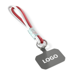 Doppio cordino smartphone su misura con patch personalizzabile color granata