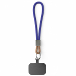 Cinturino corto smartphone su misura con patch e anello metallico color blu reale settima vista