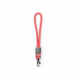 Lanyard da polso in nylon su misura con componente metallico color rosso settima vista