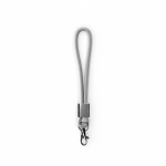 Lanyard da polso in nylon su misura con componente metallico color grigio settima vista