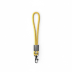 Lanyard da polso in nylon su misura con componente metallico color giallo settima vista