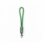 Lanyard da polso in nylon su misura con componente metallico color verde settima vista