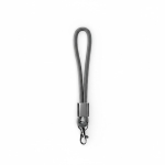 Lanyard da polso in nylon su misura con componente metallico color grigio scuro settima vista